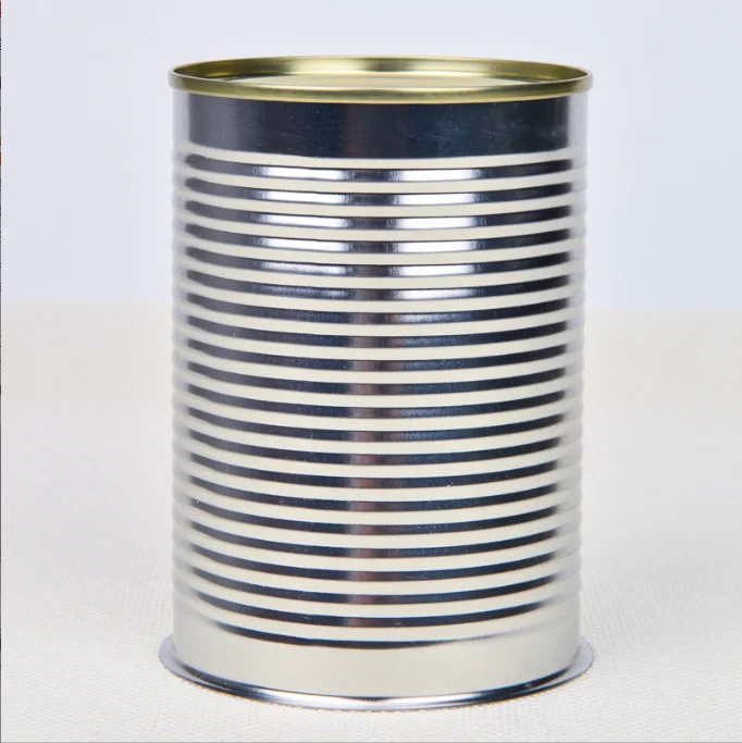 Empty customized silver round tin cans for 450ml  Food grade canned fruits/ vegetables/ meat with Easy-pull cover metal lid