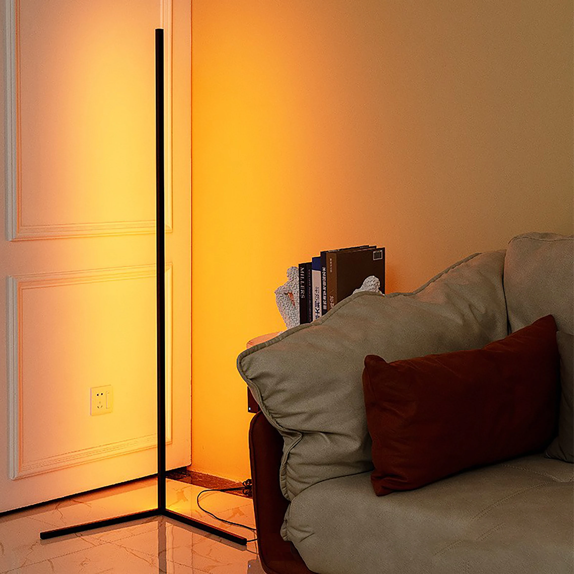 Modern Nordic LED Corner Lamp RGB Colorful Remote Control Contemporary Atmosphere Standing Classic Floor Lamp