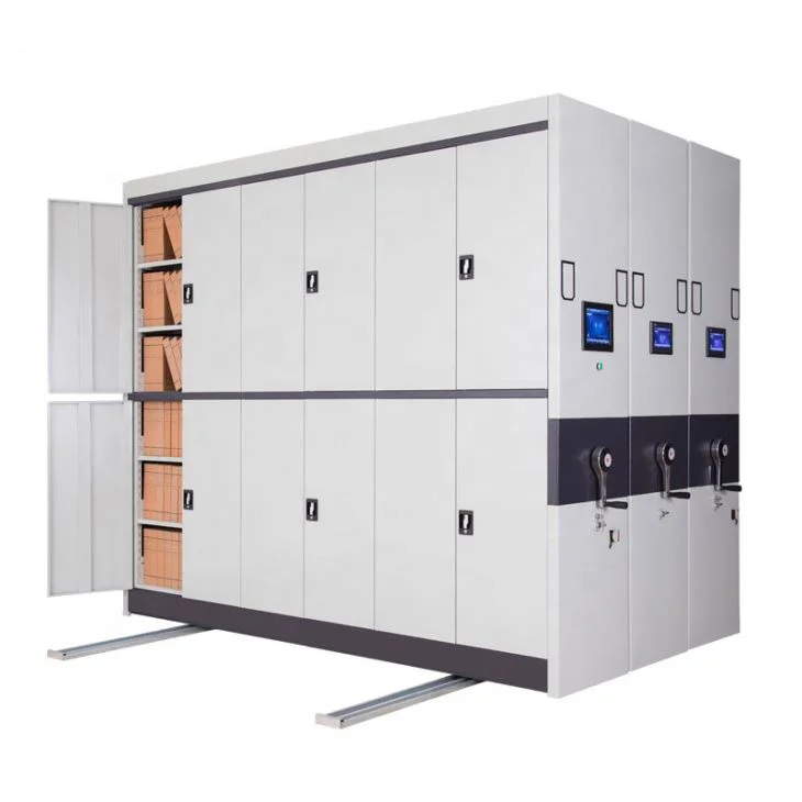 Office Electrical Powered Mobile Shelving System storage racks library high density shelving