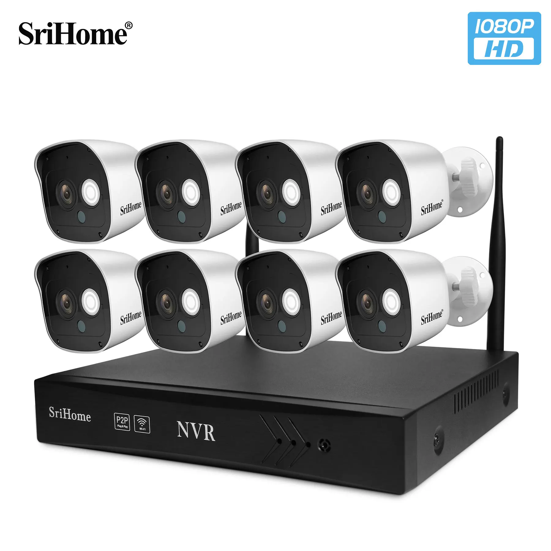  16CH WiFi POE NVR комплект видеонаблюдения 1080P 8CH H.264 Беспроводной Kit 2.0MP IP камера 24/7
