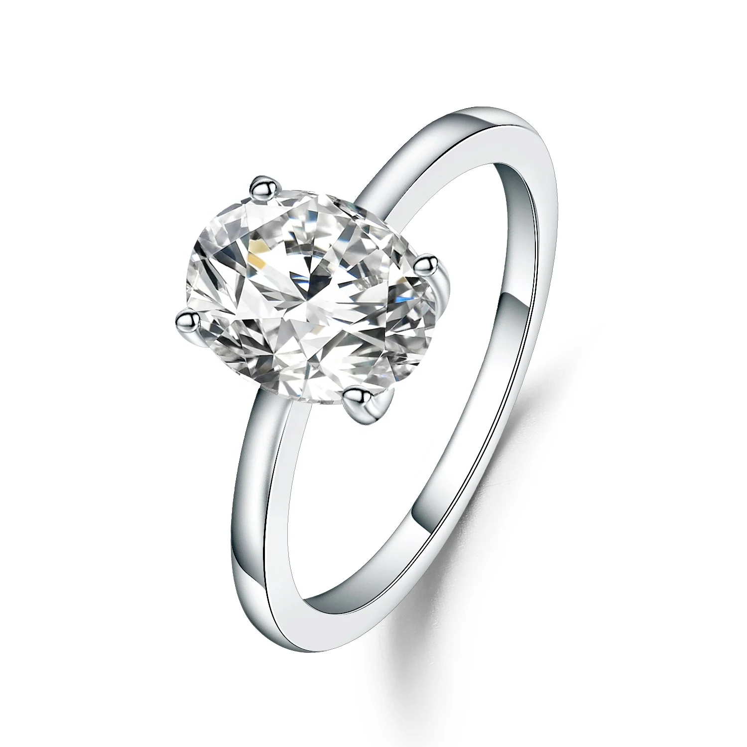 Женское Обручальное кольцо из стерлингового серебра 925 пробы с овальным кубическим цирконием и