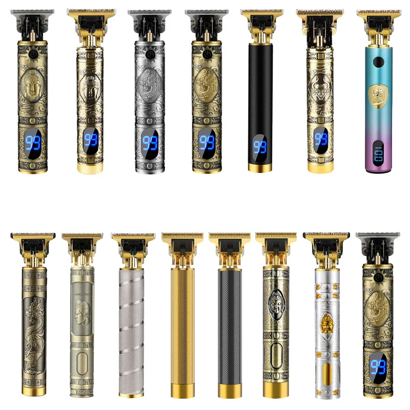 Wholesale Professional Cordless Hair Trimmer Rechargeable T Blade Trimmer Hair Clippers For Men Dragon Pattern Hair Trimmer