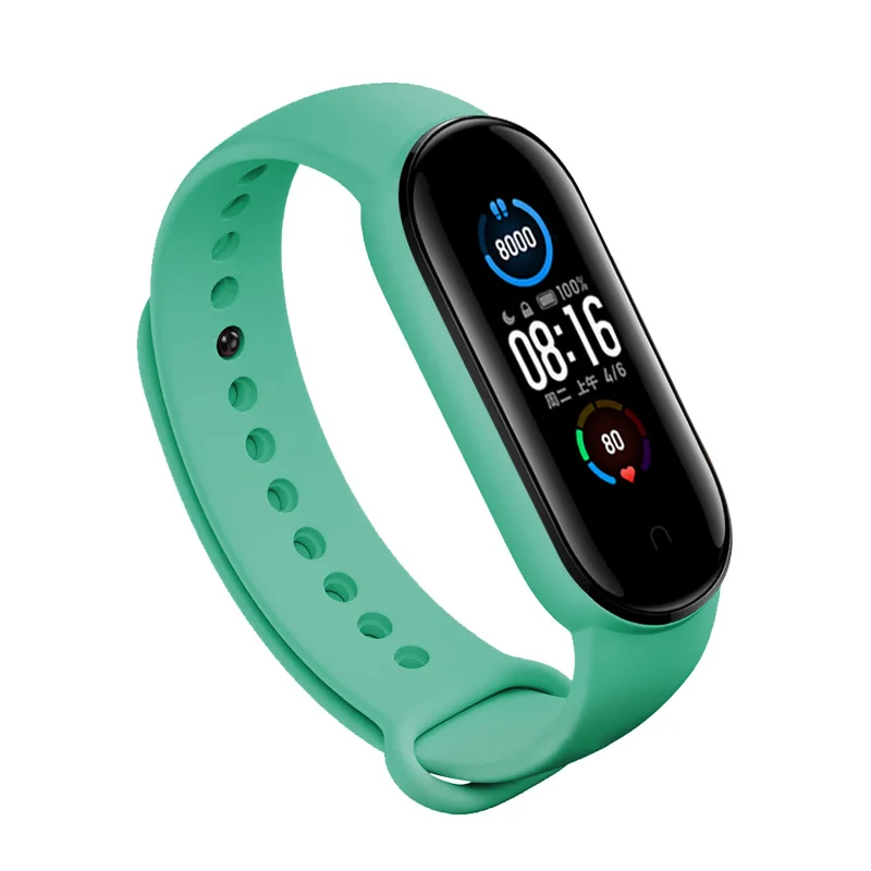 Цветной сменный ремешок для браслета Xiaomi Mi Band 5 новая