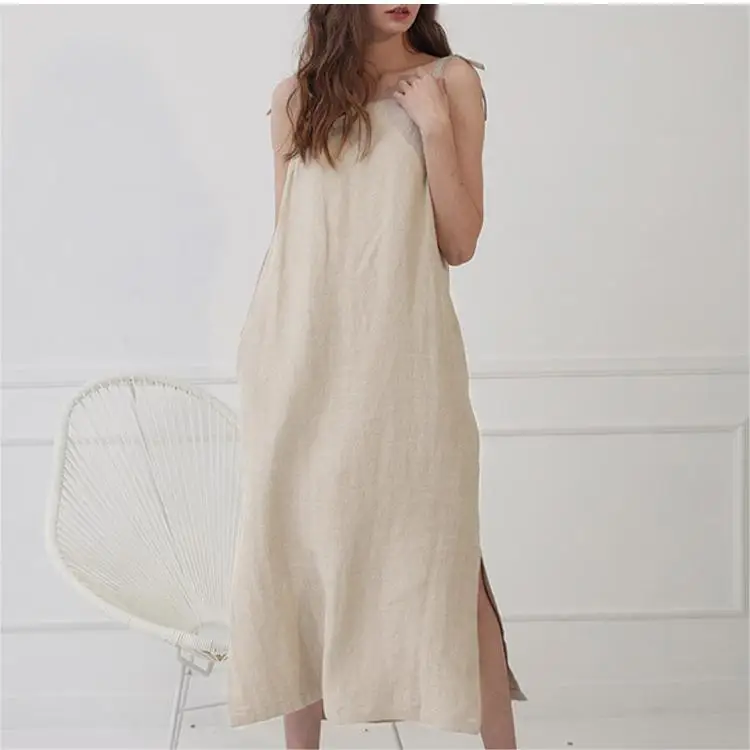 Женское однотонное платье-трапециевидная 100% с квадратным вырезом и карманами