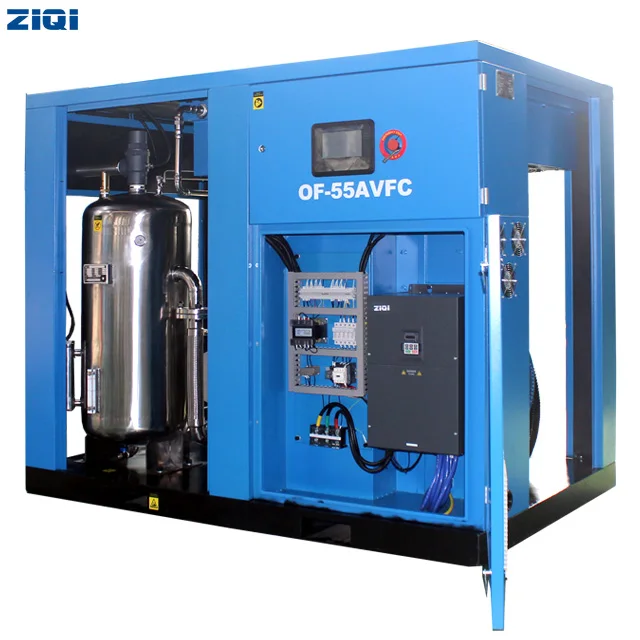 Low noise 55 kw 116 psi air-cooling oil-free screw air compressors with outstanding manufacturer for direct driven