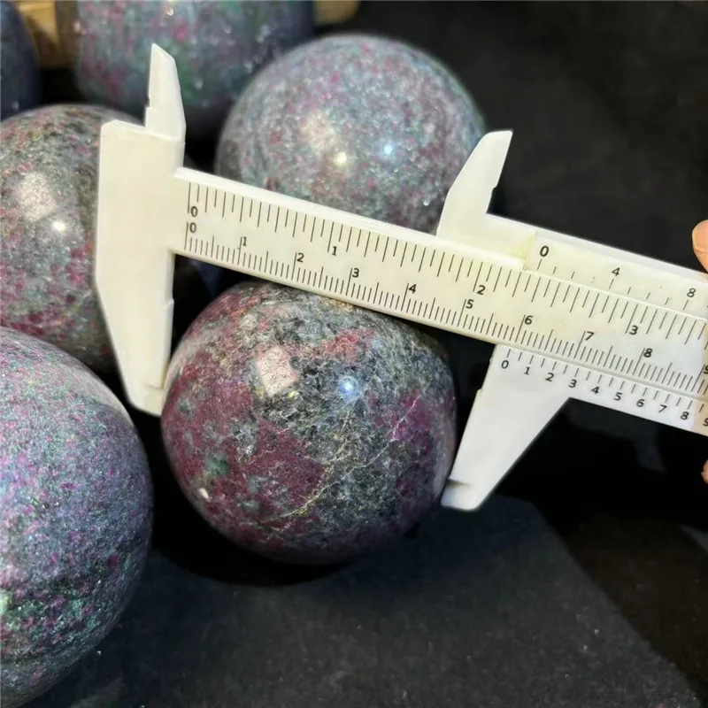 Wholesale Polished Natural Ruby Fuchsite Sphere Strong Flash For Spiritual Healing Home Decoration