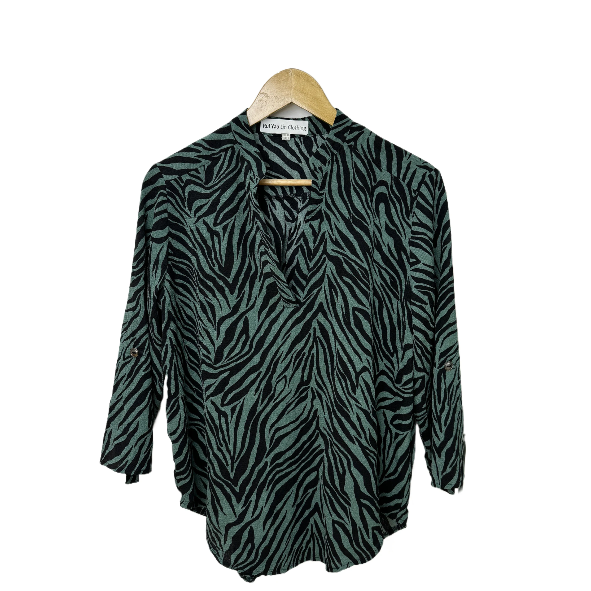 High Quality Women Vintage Blouses Blouse Long Sleeve Stripe Blouse