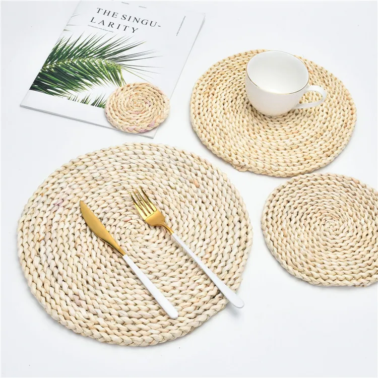 Eco-friendly Household Handmade Straw Coaster Table Mat Placemat