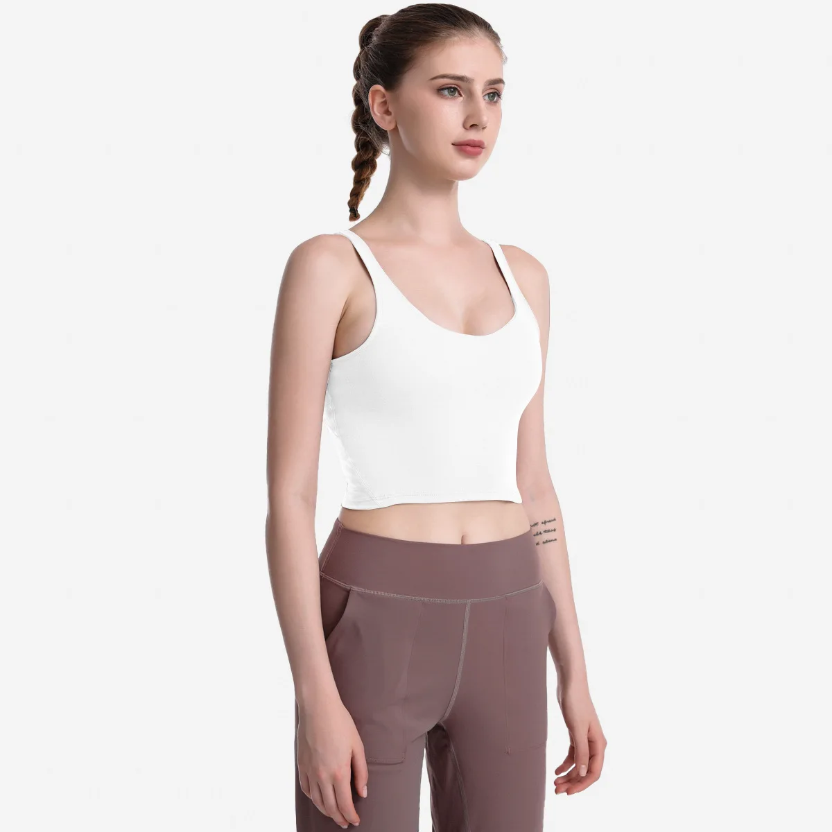 
lulu new double shoulder strap sexy sports underwear women gather breathable widened hem yoga sports bra vest 