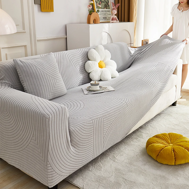 Removable And Washable Solid Plain Polyester Spandex Fundas Elastics Para Sofas Sofa Sleep Covers