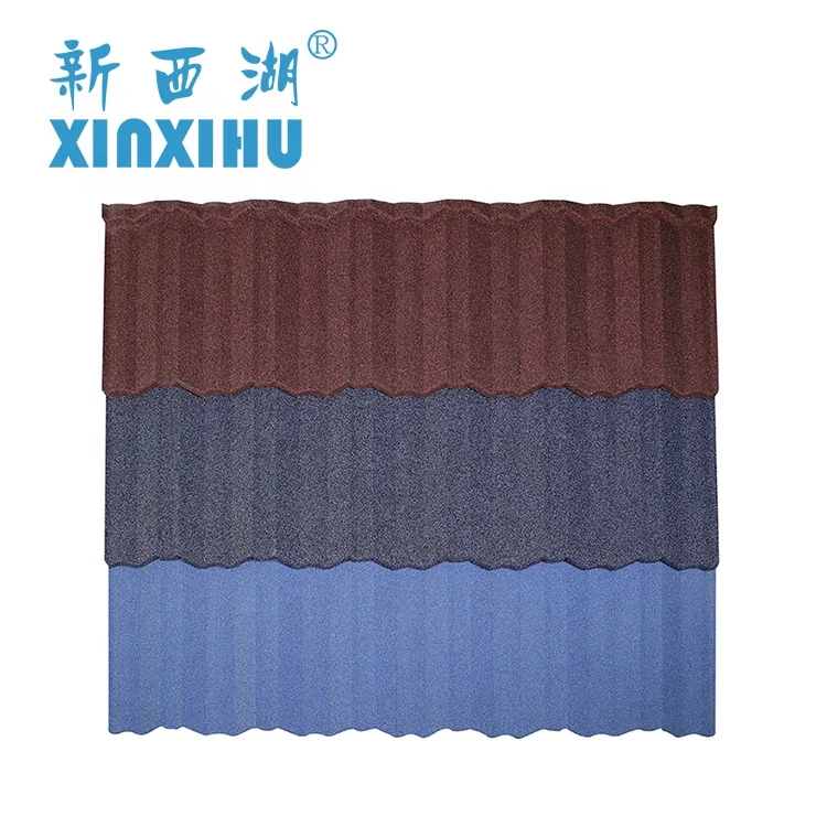 
Cheap construction materials roofing using on the villa Zinc aluminum steel plate rhombus type stone coated roof tiles 