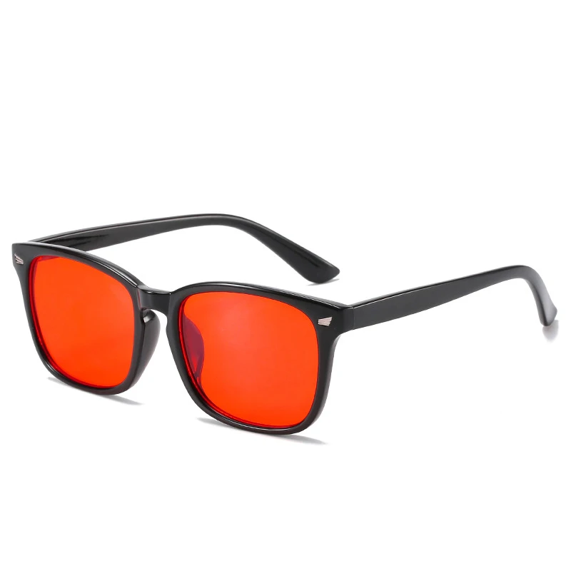 Men Glasses Blue Light Blocking Glasses Red Clear Lenses Glasses for Better Sleep Eliminate Eye Strain