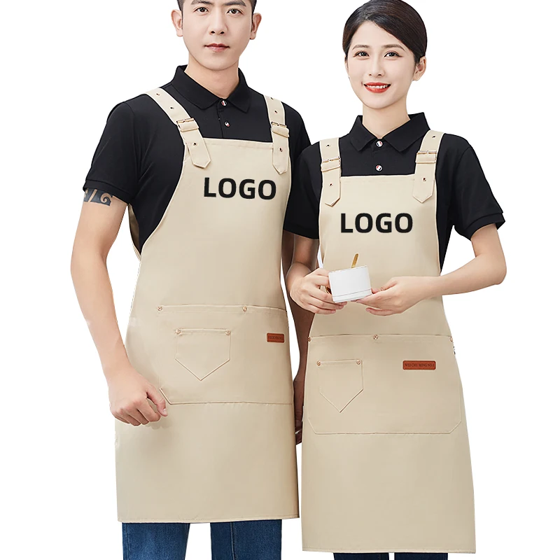 Chef Uniform Waterproof Kitchen Hotel Uniforms Salon Apron Waiter Uniform Cotton Barista Aprons Custom