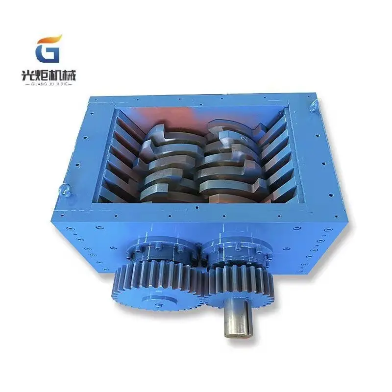 Domestic waste recycling station double shafts shredder blade Crushing