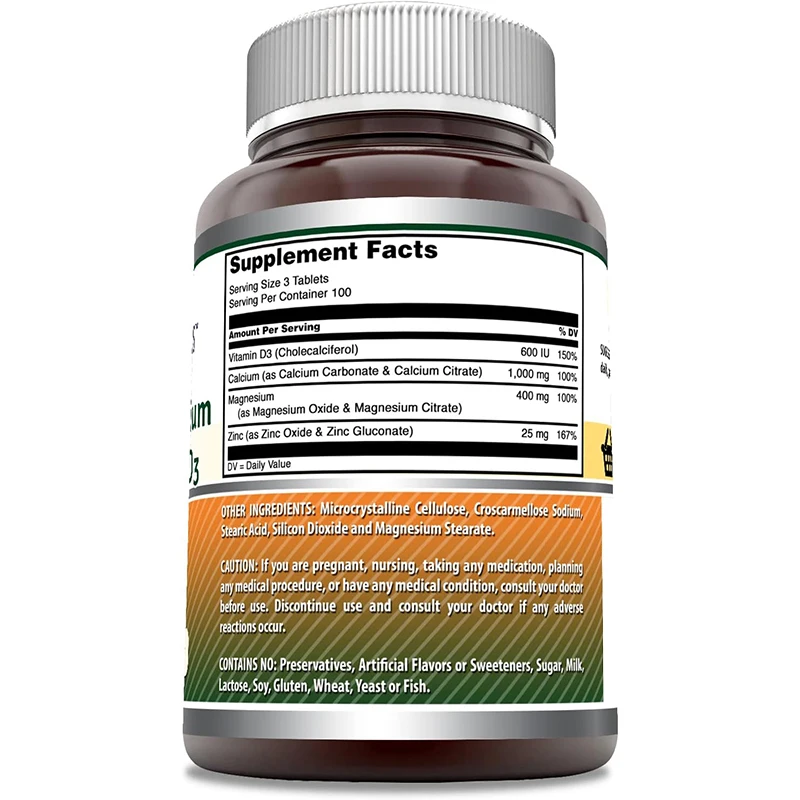 Veg Calcium 1000mg With Magnesium,Zinc,Vitamin D3,Calcium Supplements ,Healthcare Tablets