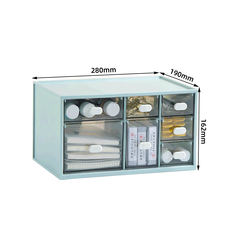 Cosmetics Storage Box Plastic Storage Drawer Type Finishing Desktop Skincare Lipstick Multifunctional Plastic Storage Drawer