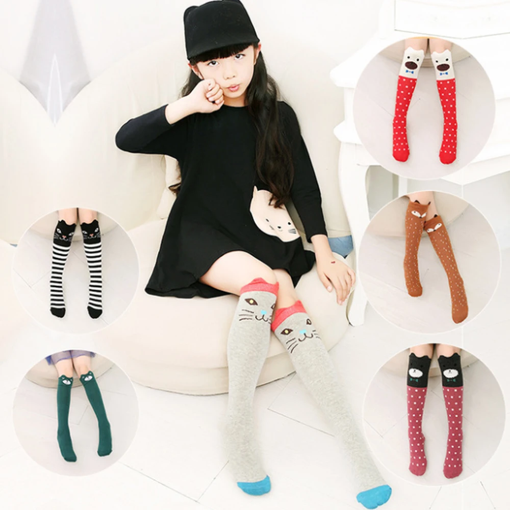 Winter Children Knitted Long Socks Animal Cotton Stocking For Kid