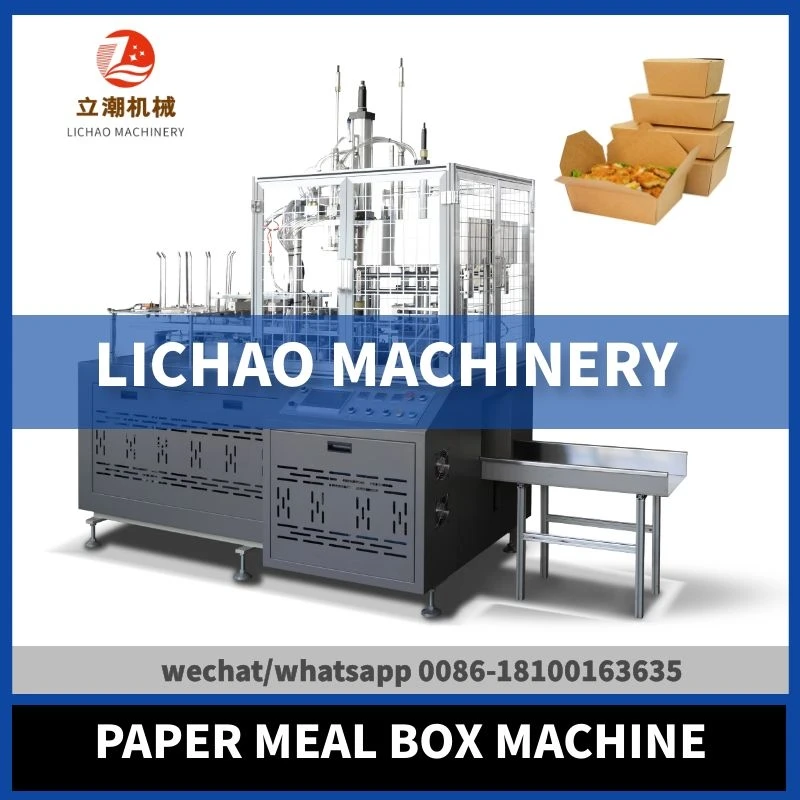  fine good quality fast take away food pe coated oil water proof embossed paper lunch meal box machine price