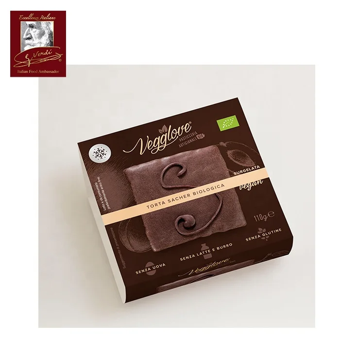 110 g Organic Sacher Chocolate Cake Dessert Frozen Ready to eat Vegan Giuseppe Verdi Selection Made in Italy