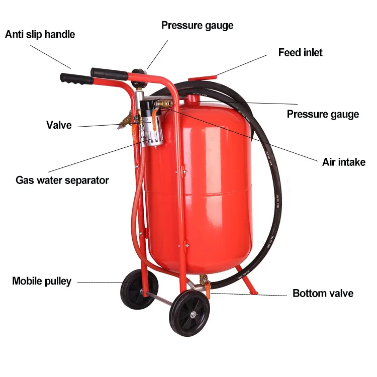 20 Gallon Sandblaster Pot Surface Cleaning Tank Dry Sand Blaster Machine Sandblasting Pot