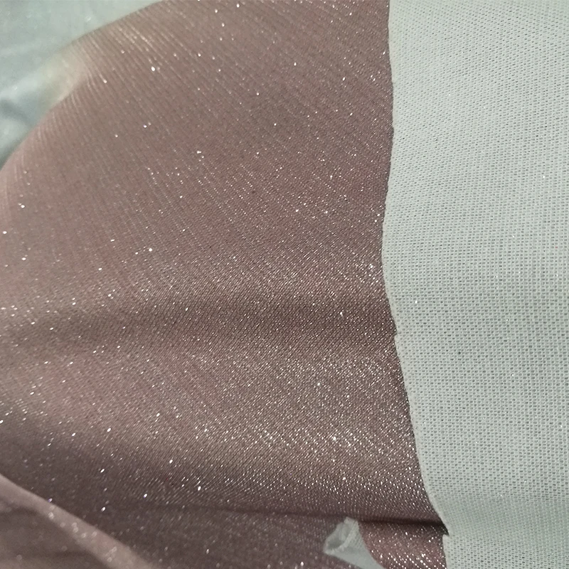Silver Pink Ombre Fabric , Shiny Gradient Color Lurex Fabric with Glitter