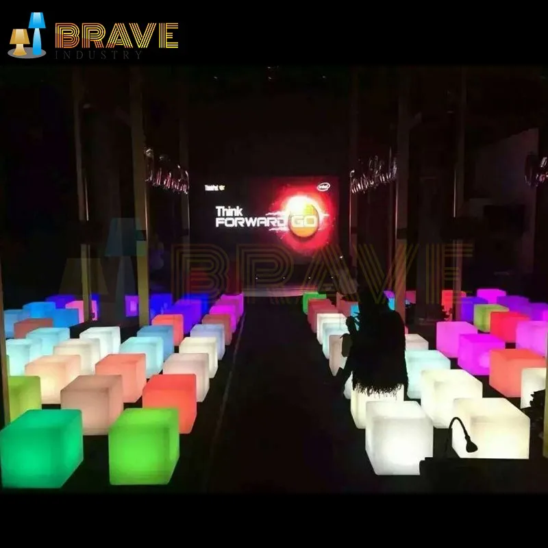 hot selling LED Cube Powered Outdoor Waterproof  garden RGB Decorative Light Cube Seat