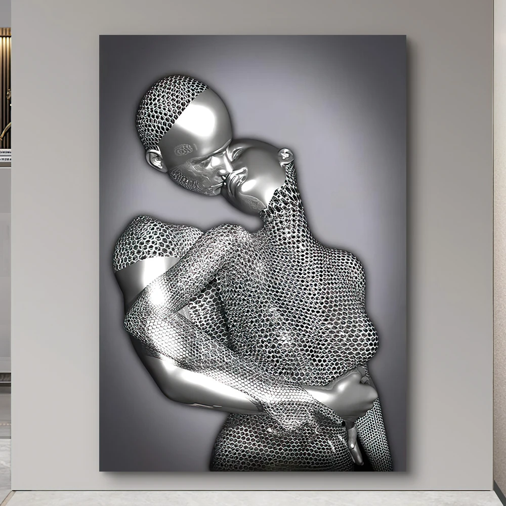 Abstract Couple Nude Images Printed On Canvas With Stretched Frame Art For Home Wall Art Decoration