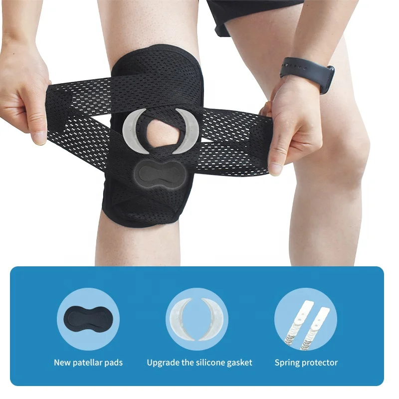 OEM&ODM Summer Knee Brace for Arthritis Pain Relief with Mesh Fabric with Side Stabilizers Soft Bandage for Sports Tear ACL