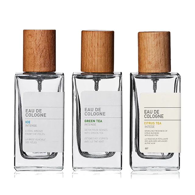 Vietnam Wholesale 100ml Vintage Luxury Refill Square Spray Perfume Bottles With Wooden Cap