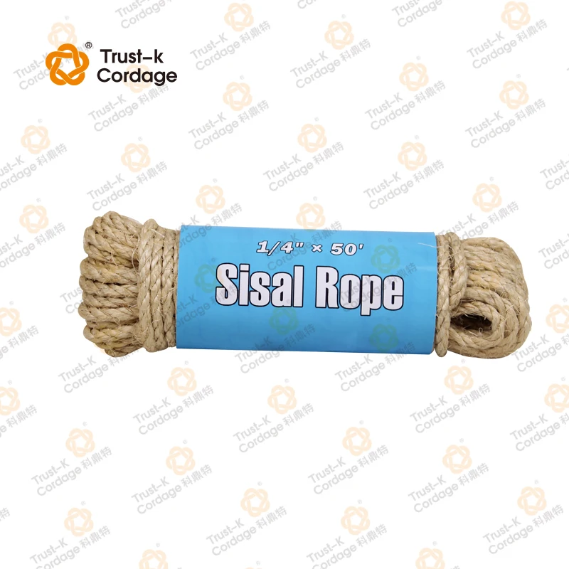 5mm best sisal 3 strand twisted  rope manufacture