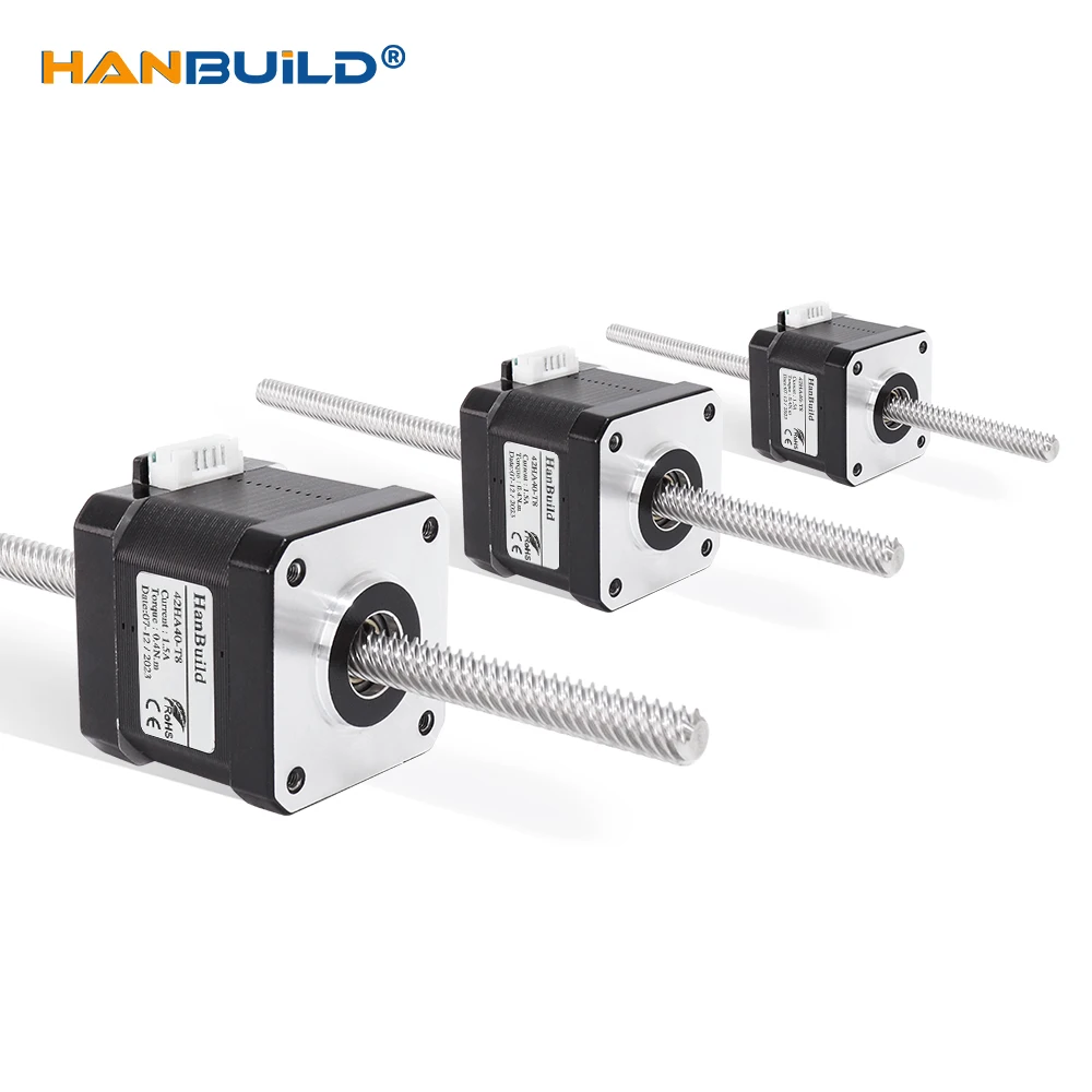 Шаговый двигатель HanBuild со сквозным винтом, 12 В 42HA40-T8*8 300 мм, 40 нсм, 1,5 А, аксессуары для игровых автоматов, линейный шаговый двигатель nema17