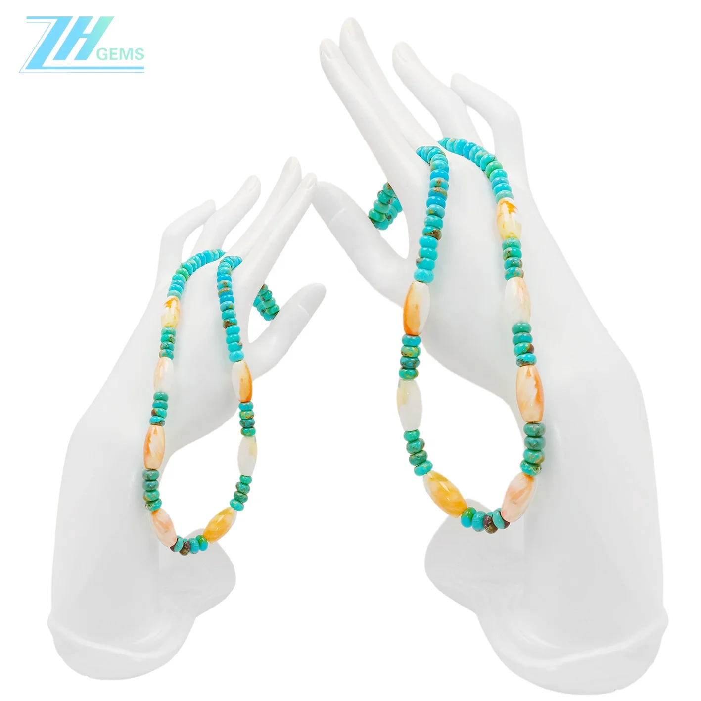 Natural turquoise spiny oster Burma jadeite 16inch 14gram Spiritual and Healing Jewelry for Growth Harmony