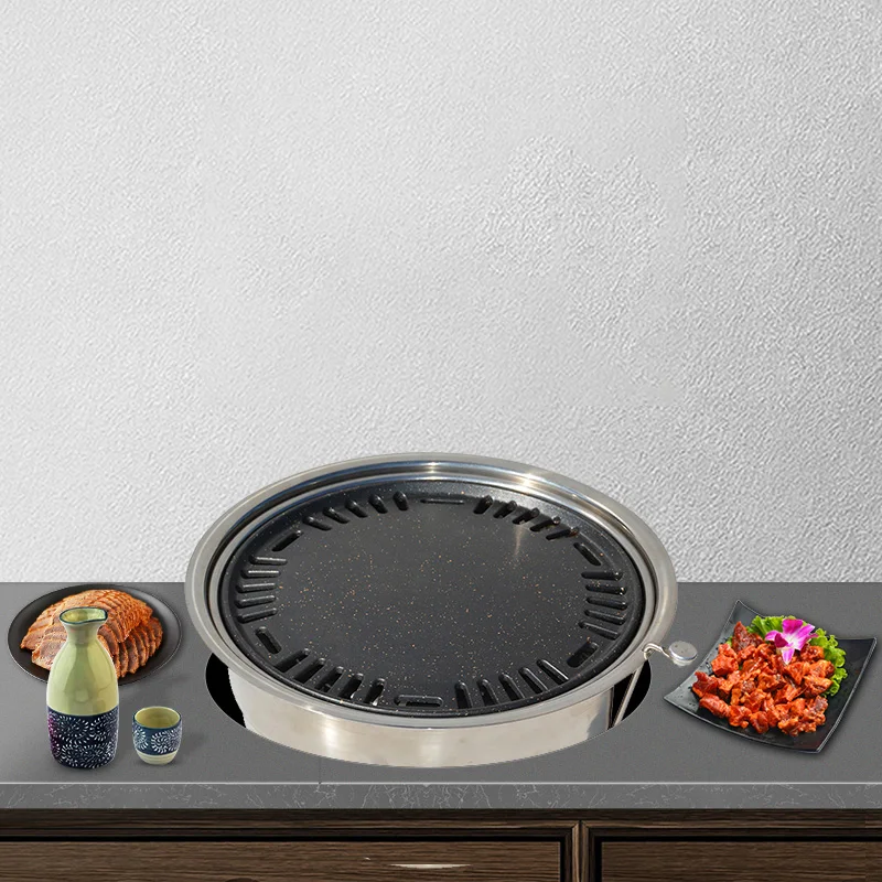 Korean Barbeque Grill  Embedded Table Top Charcoal BBQ Grill For Restaurant