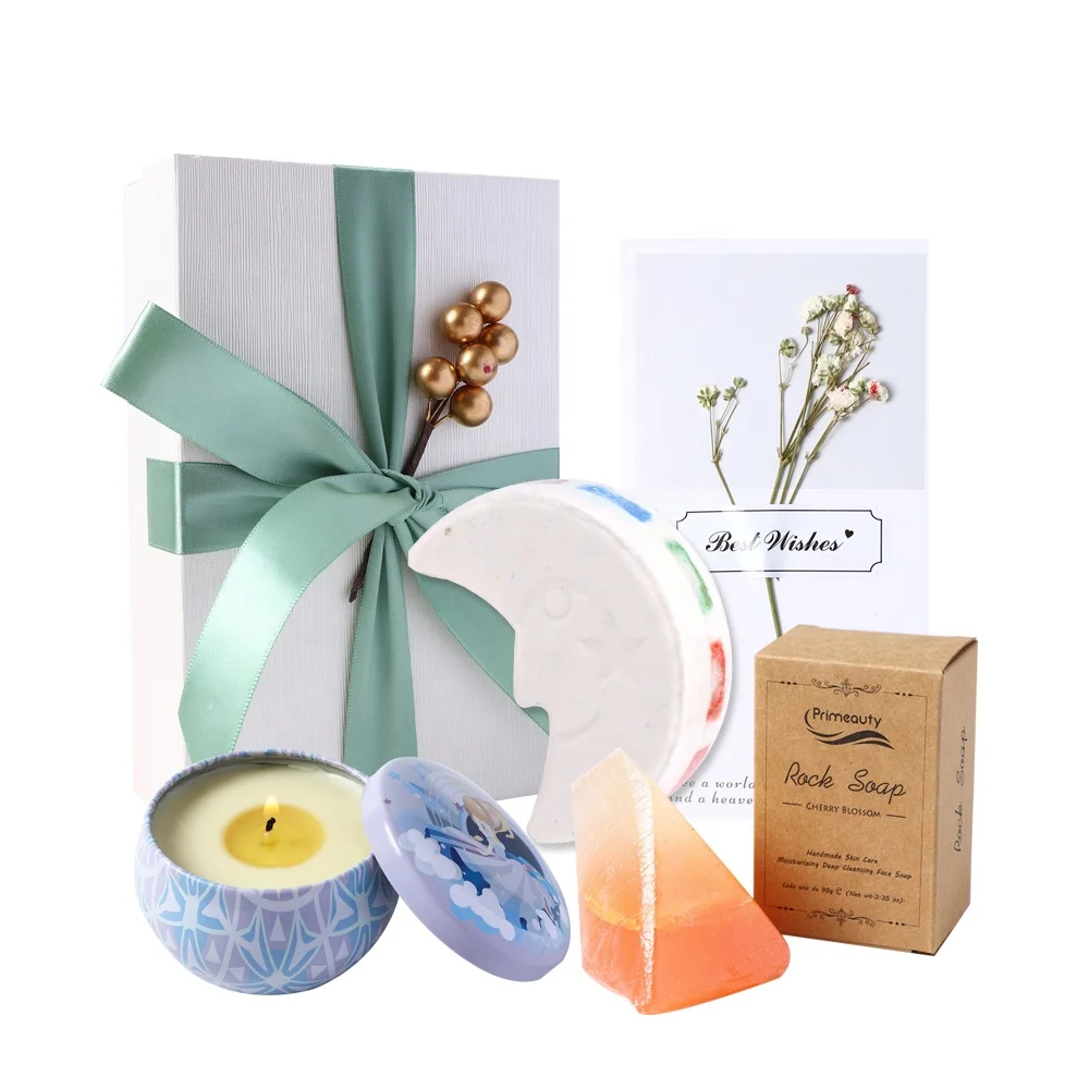Home Scented Aromatherapy Strongly Fragrance Moon Rainbow Bath Bomb Rock Soap Soy Wax Portable Travel Tin Jar Candle Women Gift
