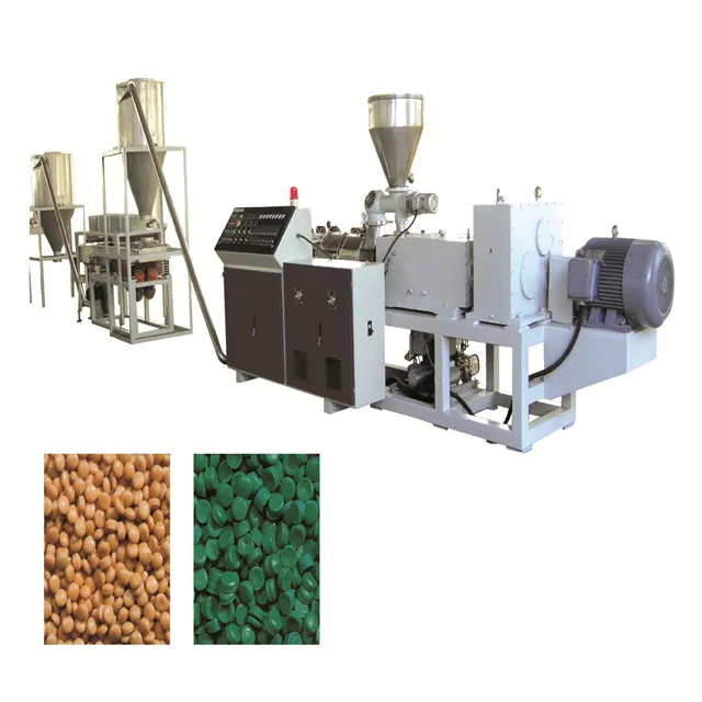 Plastic Extruders PVC Conical Double-screw Hot-cutting Pelletizing Machine Compounding Melting