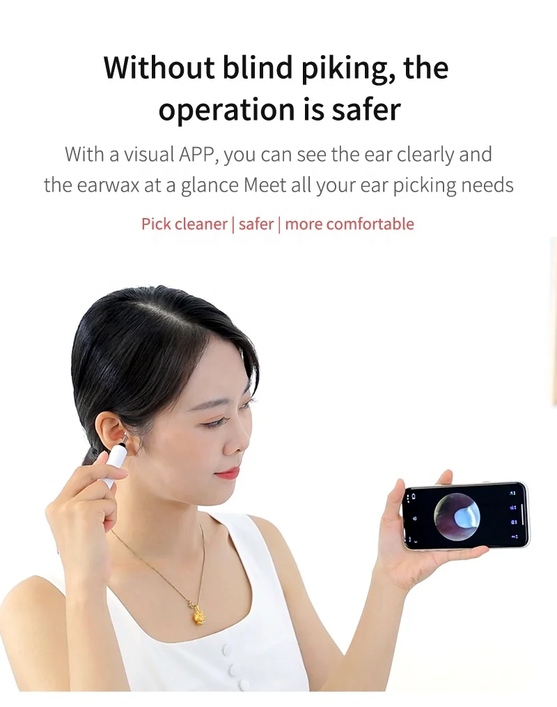 smart swab visual safe ear wax removal tool wifi ear-wax removal wifi Wireless Otoscope Camera visual earwax cleaner tool set