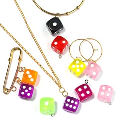 Amazon hot sale Acrylic transparent candy color dice ice cream heart pendant for necklace making