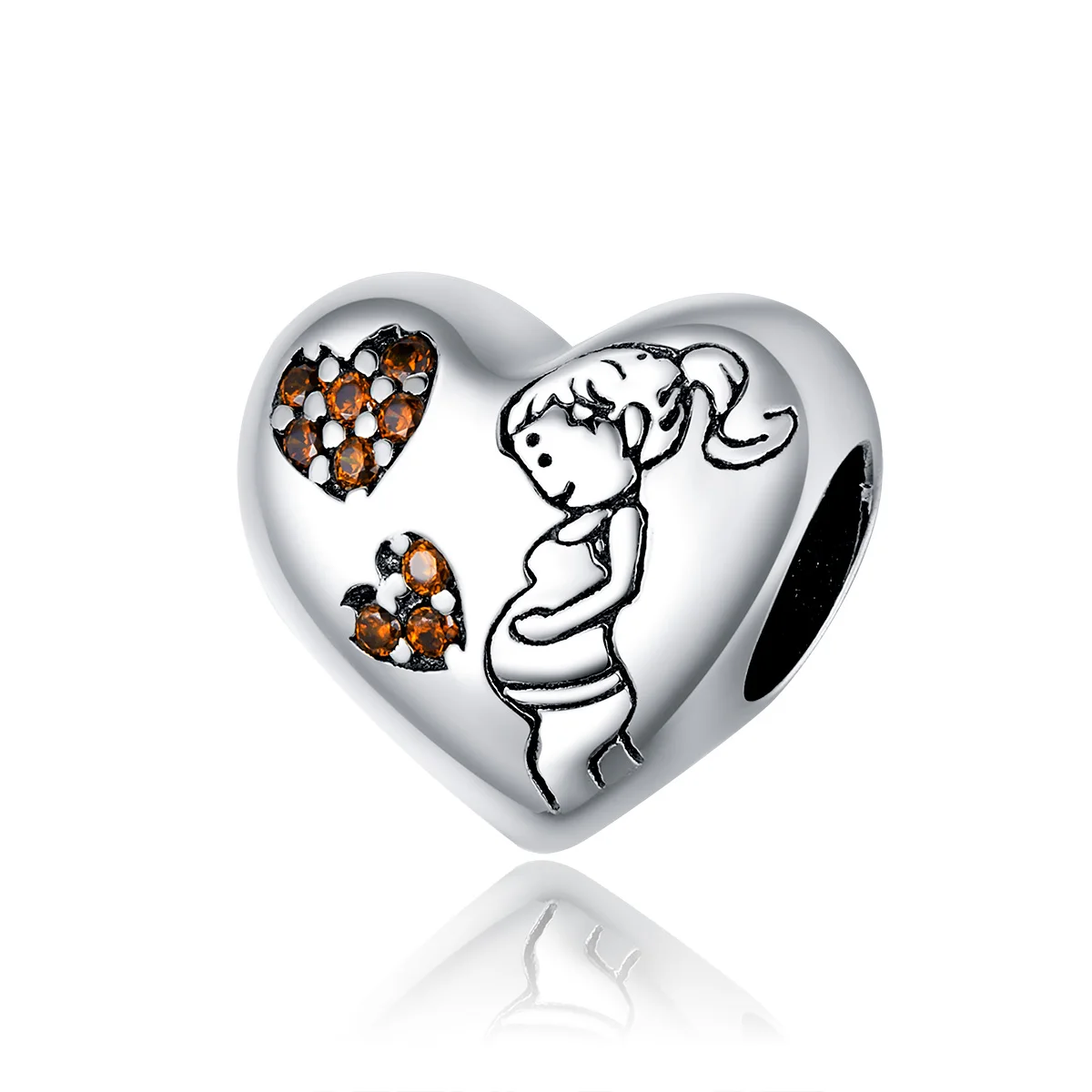 factory wholesale maternal love enamel charm for original silver bracelet & bangle 925 sterling silver diy cz jewelry bracelet