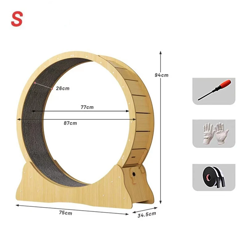 Wooden cat treadmill silent roller cat sports running wheel pet fitness supplies wooden runner toys
