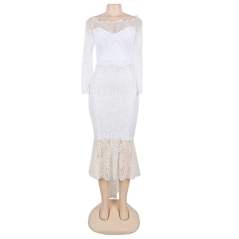 2021 Fashion Plus Size 4XL Elegant Lace Mesh Secret Garden Embroidery Maxi Evening Bridesmaid Wedding Dress