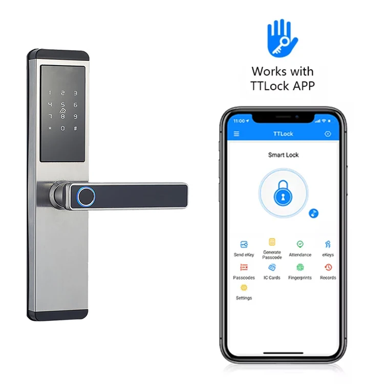 Water-repellent High Quality Passcode Keypad Intelligent Biometric Finger Print IC Card Smart Door Lock