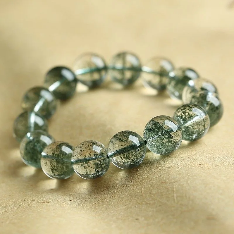 Natural Garden Quartz Bracelet Green Phantom Quartz Crystal Spiritual Crystal Bracelet for Souvenir Gift