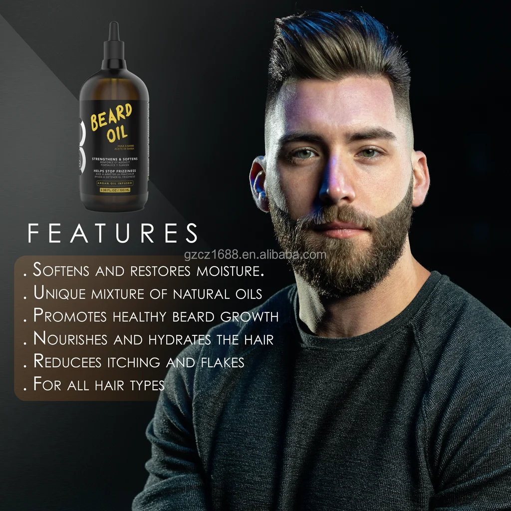 Professional supplier hot selling Facial Hair Beard oil With Biotin Caffeine private label men beard growth oil