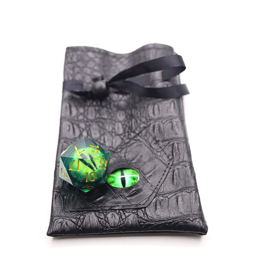 High Quality Pu Leather Dragon Eye Dice Bag Custom Drawstrings Dice Bag For DND