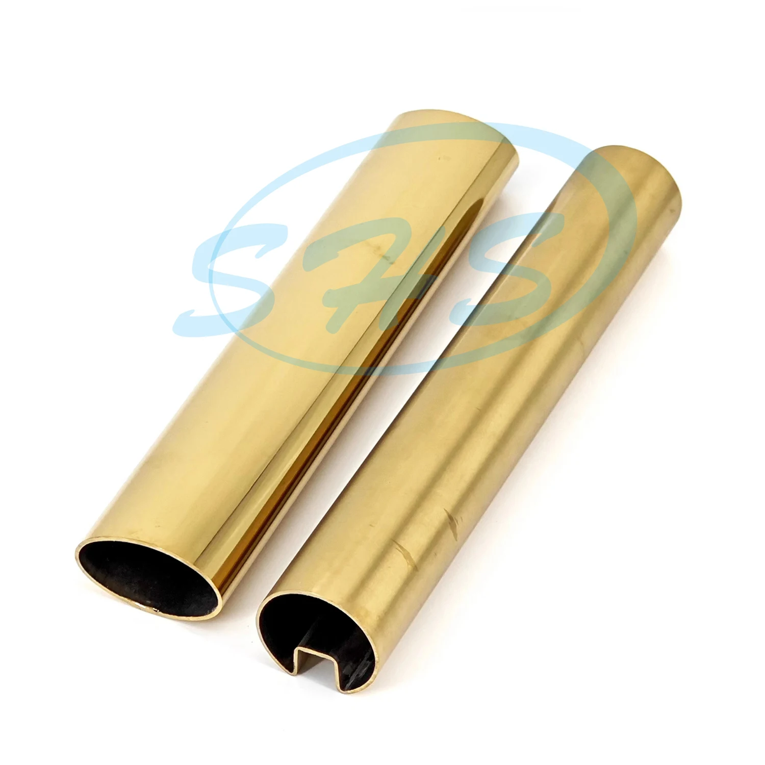 SS 201 304 316 modern house ornamental railing design stainless steel PVD plated golden tube for furniture interior decoration