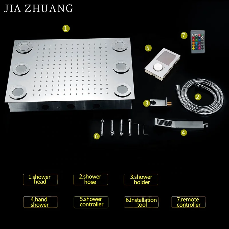 Цифровой термостатический потолочный светодиодный дождевой Душ HM для отеля, панель сенсорного управления для ванной комнаты, настенный смеситель, набор для душа