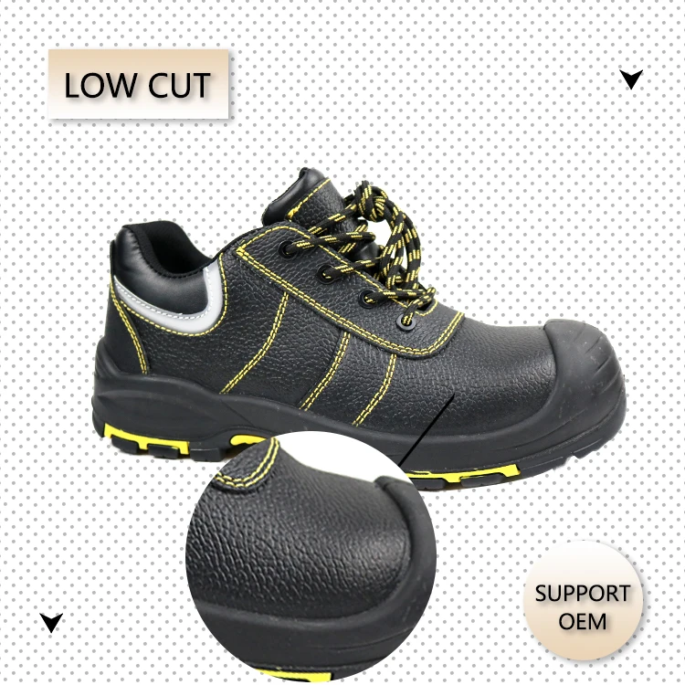 S3 genuine leather upper rubber outsole steel toe anti smash anti puncture Strip reflector Stylish safety shoes for man