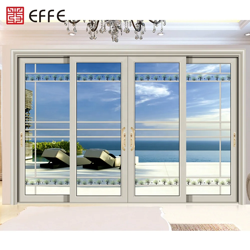 
top quality quick lead time reasonable price burglar proof aluminium 4 sash new style triple impenetrable sliding door for sale 