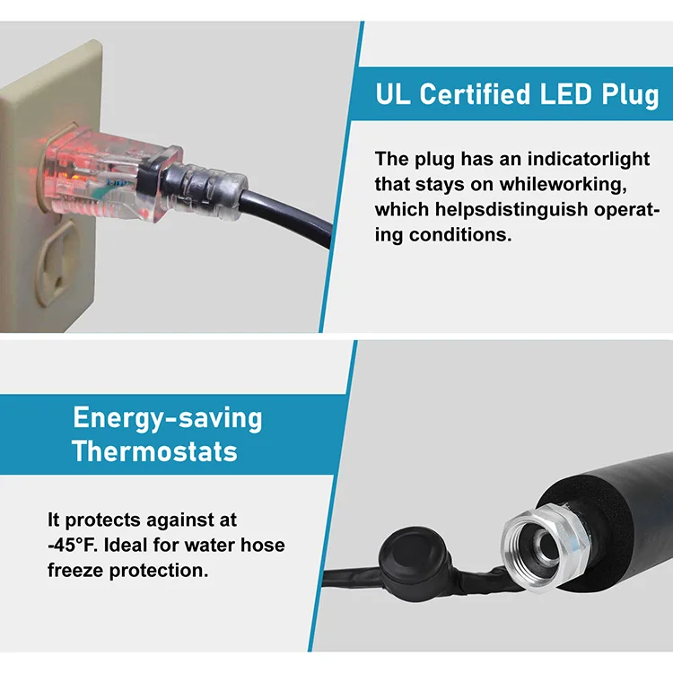 Lead & BPA Free RV Water Hose 6Ft. 120V Heat Tape for Water Pipes Self-Regulating Heating Cable for Metal and Plastic Pipes.