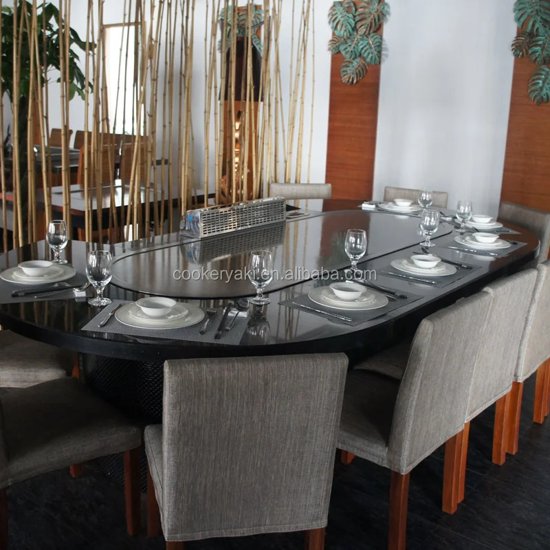 Kitchen Equipment Natural Gas Indoor and Outdoor Japanese Teppanyaki Grill Table